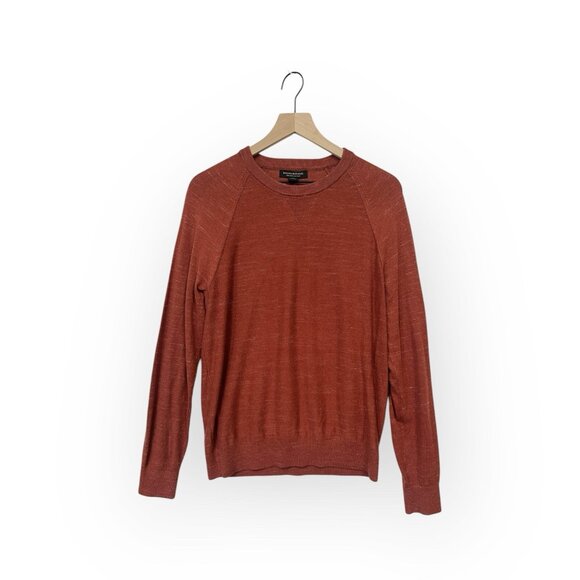 Banana Republic Men's Pullover Sweater Size S Small Orange Organic Cotton - Picture 1 of 6